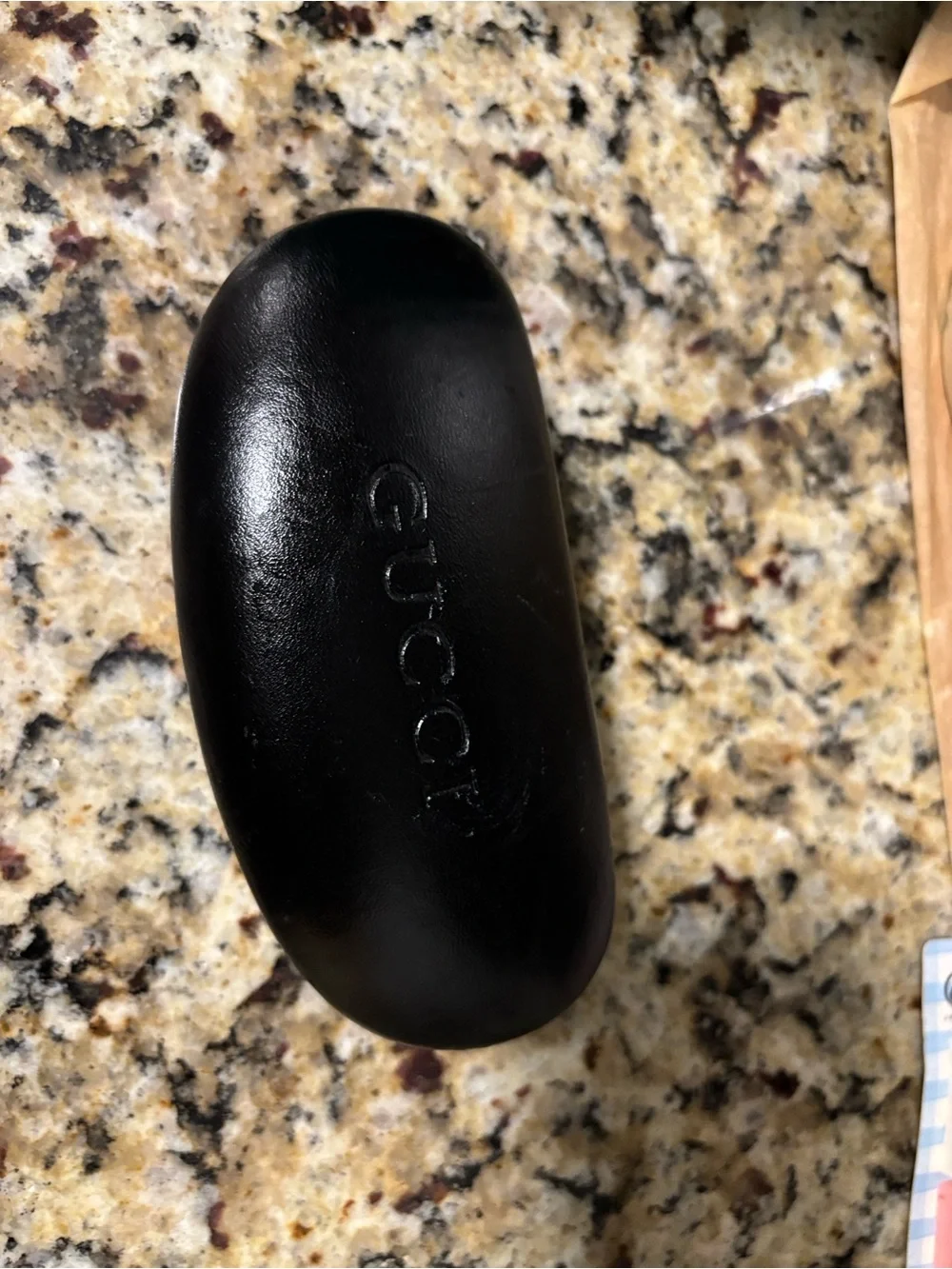 Gucci Black Embossed Leather Sunglasses Case - unisex